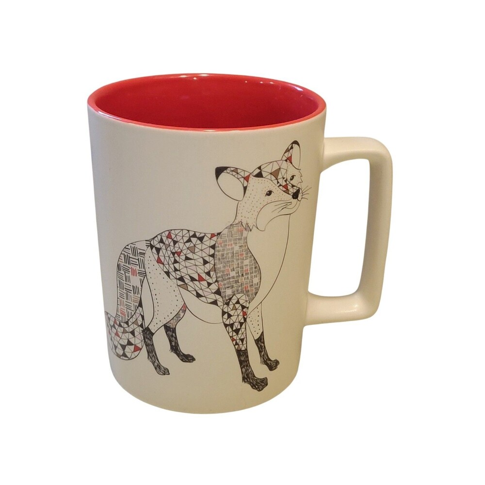 Starbucks 2017 White Christmas Fox 12 oz Coffee Mug Cup Ceramic Holiday READ
